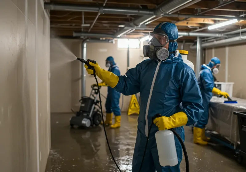 Basement Sanitization and Antimicrobial Treatment process in Marvin, NC