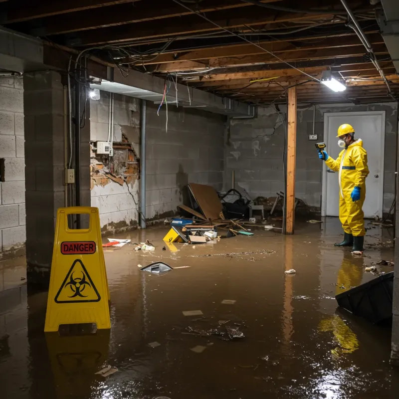 Flooded Basement Electrical Hazard in Marvin, NC Property