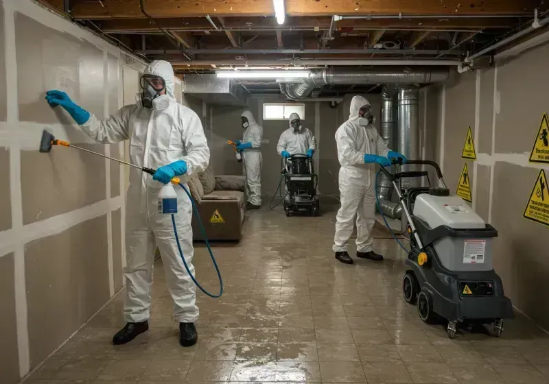 Basement Moisture Removal and Structural Drying process in Marvin, NC